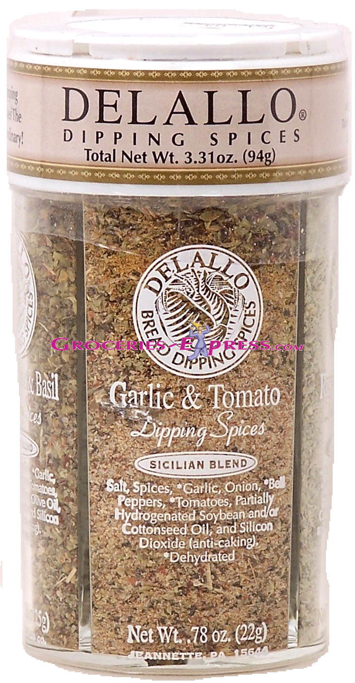 Delallo&nbsp;Dipping Spices&nbsp;4 compartment; garlic & tomato, rosemary & garlic, roasted garlic & cheese, sundried tomato & basil Full-Size Picture
